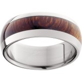 Titanium Domed Band with Exotic Desert Iron Wood Inlay photo