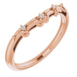 14K Rose .02 CTW Diamond Matching Band photo