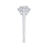 Shah Luxury 18K White Gold Round Diamond Halo Engagement Ring (Semi-Mount) photo 3
