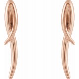 14K Rose Freeform Earrings photo 2