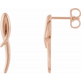 14K Rose Freeform Earrings photo
