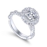 Gabriel & Co. 14k White Gold Embrace Double Halo Engagement Ring photo 3