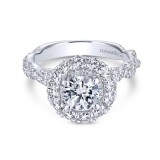 Gabriel & Co. 14k White Gold Embrace Double Halo Engagement Ring photo