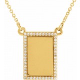 14K Yellow 1/8 CTW Diamond Bar 18 Necklace photo