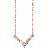 14K Rose 1/3 CTW Diamond V 16-18 Necklace photo