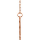 14K Rose Script Initial K 16-18 Necklace photo 2