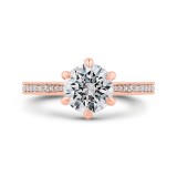 Shah Luxury 14K Rose Gold Round Diamond Engagement Ring (Semi-Mount) photo