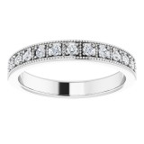 14K White 1/4 CTW Diamond Milgrain Anniversary Band photo 3