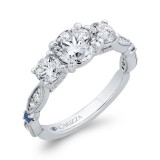 Shah Luxury 14K White Gold Round Cut Diamond Engagement Ring (Semi-Mount) photo 2