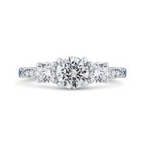 Shah Luxury 14K White Gold Round Cut Diamond Engagement Ring (Semi-Mount) photo