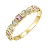 Gems One 14Kt Yellow Gold Diamond (1/12 Ctw) & Pink Tourmaline (1/6 Ctw) Ring photo
