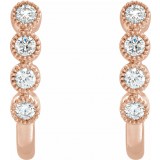 14K Rose 1/4 CTW Diamond J-Hoop Earrings photo 2