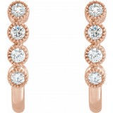 14K Rose 1/4 CTW Diamond J-Hoop Earrings photo 2