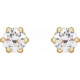 14K Yellow 3.2 mm I3 1/4 CTW Diamond 6-Prong Wire Basket Earrings photo 2