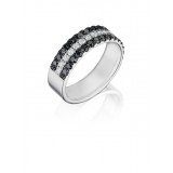 Henri Daussi 7mm Men's Wedding Band MB8 14k Gold White B 1.35 Ctw., W 0.60 Ctw. Black Diamond, White Diamond photo 2