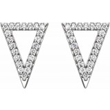 14K White 1/4 CTW Diamond Triangle Earrings photo 2