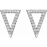 14K White 1/4 CTW Diamond Triangle Earrings photo 2