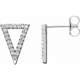 14K White 1/4 CTW Diamond Triangle Earrings photo