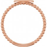 14K Rose Oval Engravable Beaded Ring photo 2