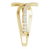 14K Yellow 1/4 CTW Diamond Bypass Ring photo 4