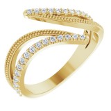 14K Yellow 1/4 CTW Diamond Bypass Ring photo