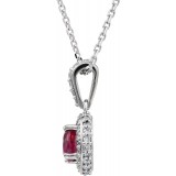 14K White Ruby & 1/5 CTW Diamond 18 Necklace photo 2