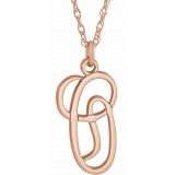 14K Rose Script Initial O 16-18 Necklace photo