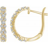 14K Yellow 5/8 CTW Diamond Hoop Earrings photo