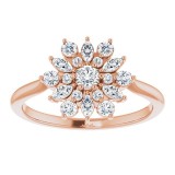 14K Rose 1/2 CTW Diamond Vintage-Inspired Ring photo 3