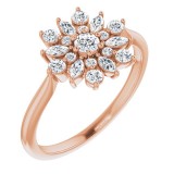 14K Rose 1/2 CTW Diamond Vintage-Inspired Ring photo