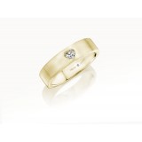 Henri Daussi 6mm Men's Wedding Band MBHS1 18k Gold Yellow 0.15 Ctw. photo 2