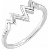 14K White Heartbeat Ring photo