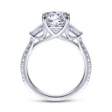 Gabriel & Co. 14k White Gold Contemporary 3 Stone Engagement Ring photo 2