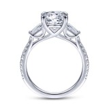 Gabriel & Co. 14k White Gold Contemporary 3 Stone Engagement Ring photo 2