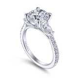 Gabriel & Co. 14k White Gold Contemporary 3 Stone Engagement Ring photo 3
