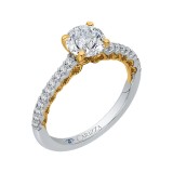 Shah Luxury 14K Two-Tone Gold Round Diamond Engagement Ring (Semi-Mount) photo 2