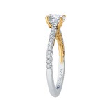 Shah Luxury 14K Two-Tone Gold Round Diamond Engagement Ring (Semi-Mount) photo 3