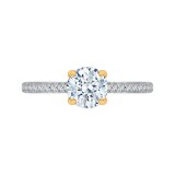 Shah Luxury 14K Two-Tone Gold Round Diamond Engagement Ring (Semi-Mount) photo