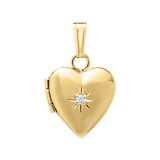 14K Yellow Gold .01ct Diamond Heart Child's Locket photo