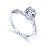 Gabriel & Co. 14k White Gold Contemporary Twisted Engagement Ring photo 3