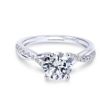 Gabriel & Co. 14k White Gold Contemporary Twisted Engagement Ring photo