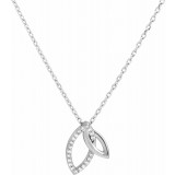 14K White .05 CTW Diamond Double Leaf 18 Necklace photo