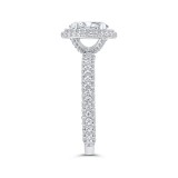 Shah Luxury 14K White Gold Oval Diamond Halo Engagement Ring (Semi-Mount) photo 3