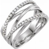 14K White 1/3 CTW Diamond Criss-Cross Ring photo
