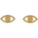 14K Yellow Evil Eye Earrings photo 2