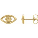14K Yellow Evil Eye Earrings photo