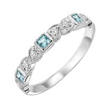 Gems One 10Kt White Gold Diamond (1/10Ctw) & Blue Topaz (1/4 Ctw) Ring photo