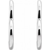 14K White Heart Hoop Earrings photo 2
