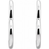 14K White Heart Hoop Earrings photo 2