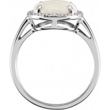 14K White Opal & .07 CTW Diamond Ring photo 2